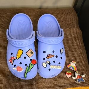 CROCS Kids Light Blue Clogs with Fun Charms